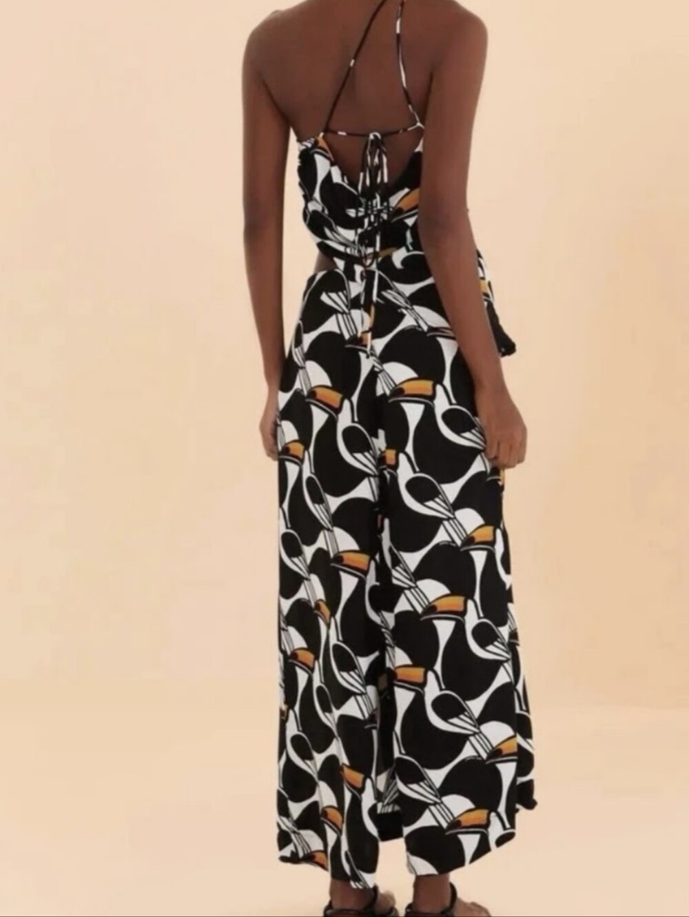 New FARM Rio Brazil Copatucano One-Shoulder Toucan Maxi Dress size Large - Picture 2 of 12